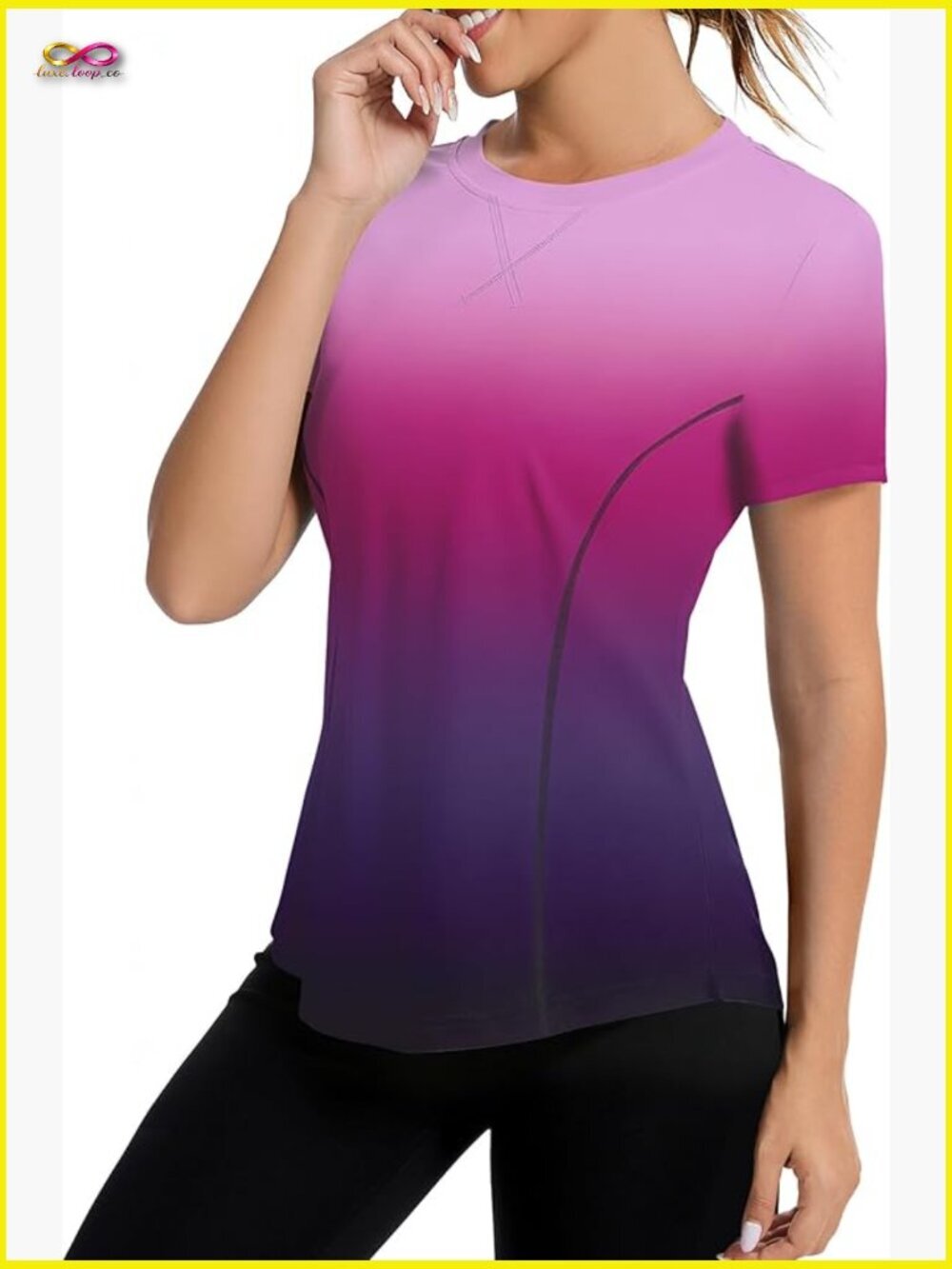 Short Sleeve Quick Dry UPF50+ Athletic T Shirt Loose Fit Crew Neck